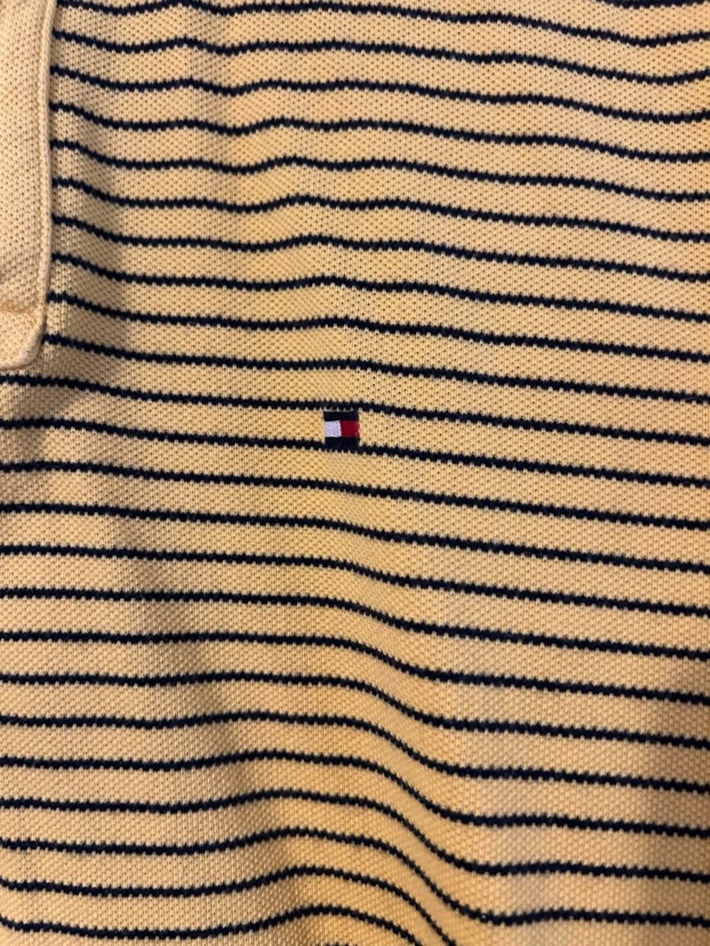 Tommy Hilfiger Yellow and Navy Striped Polo Shirt - Picture 2 of 5